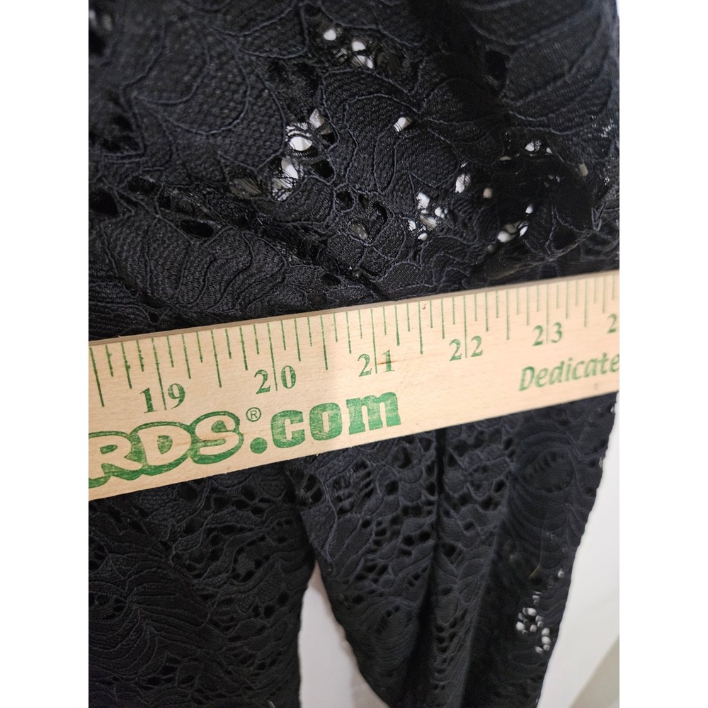 Adrianna Papell Black Knit Lace Ruched Mock Neck Top AD1S301130 XL New - Picture 6 of 9
